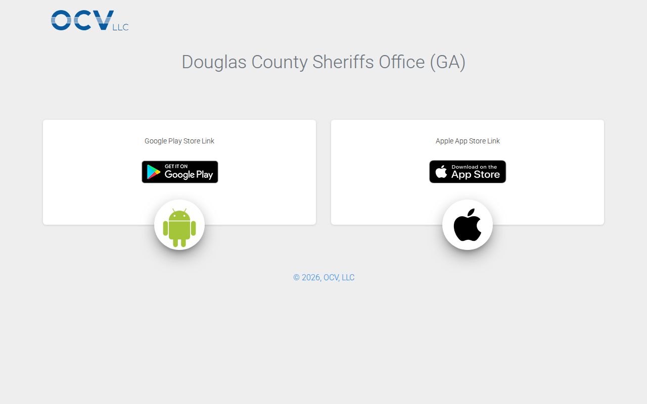 Douglas County Sheriff mobile app page