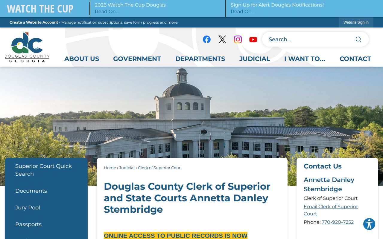 Douglas County Clerk of Superior Court records page