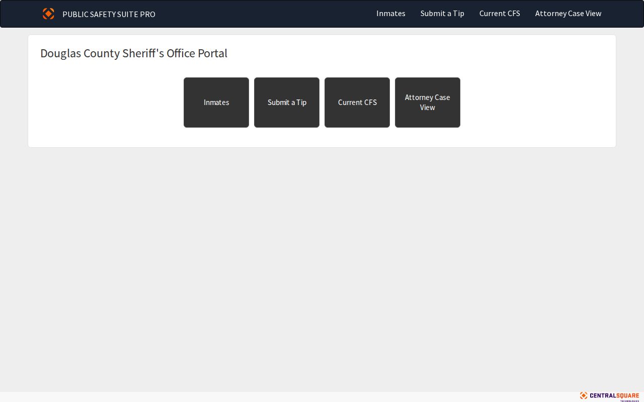 Douglas County Zuercher public portal landing page