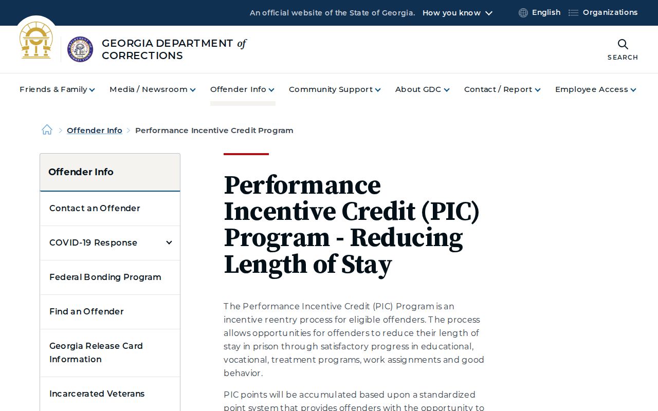 Georgia GDC Performance Incentive Credit program